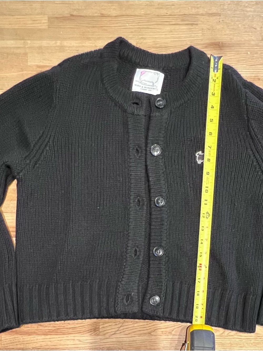 Rowing Blazers Warm & Wonderful Cashmere Wool Black Cardigan Small - Picture 3 of 7